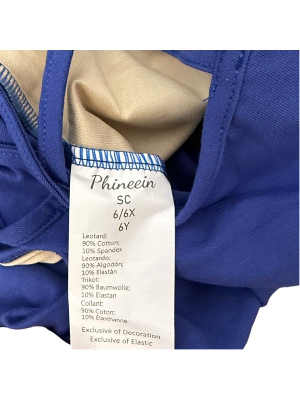 Phineein Girls Blue Ballet Dance Leotard Criss Cross Back Size 6/6X NWT - Picture 4 of 4